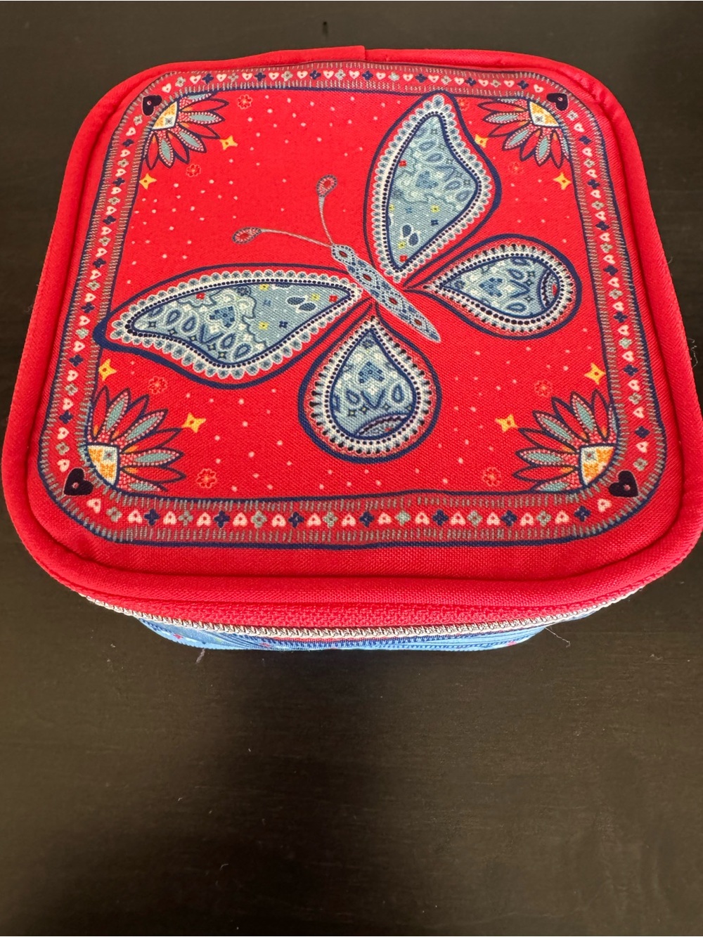 Brighton Compact Red and Light Blue jewelry Case - Picture 3 of 7